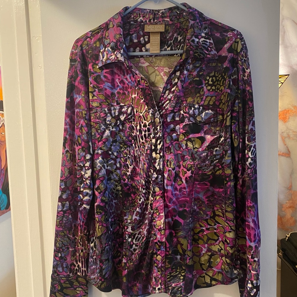 Burning Man Vibe. Velvet long sleeve shirt